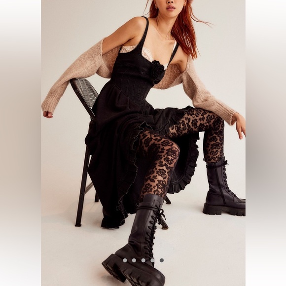 Free People Willie Denim Midi Dress in Washed Black (size: xs) NWOT - Picture 2 of 5